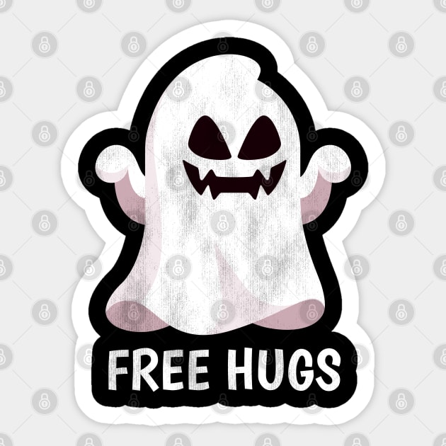 Halloween Costume Men Women Gift Kids Boo Free Hugs Ghost Sticker by heidiki.png